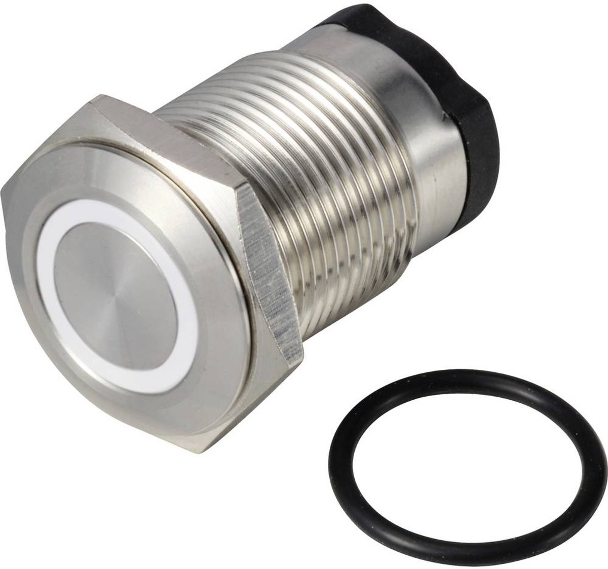 TRU COMPONENTS TC-13224180 ONPOW6316F-10ZE/Q/W/12V/S Druktoets 36 V DC/AC 2 A 1x uit/(aan) Continu Wit IP65 1 stuk(s)