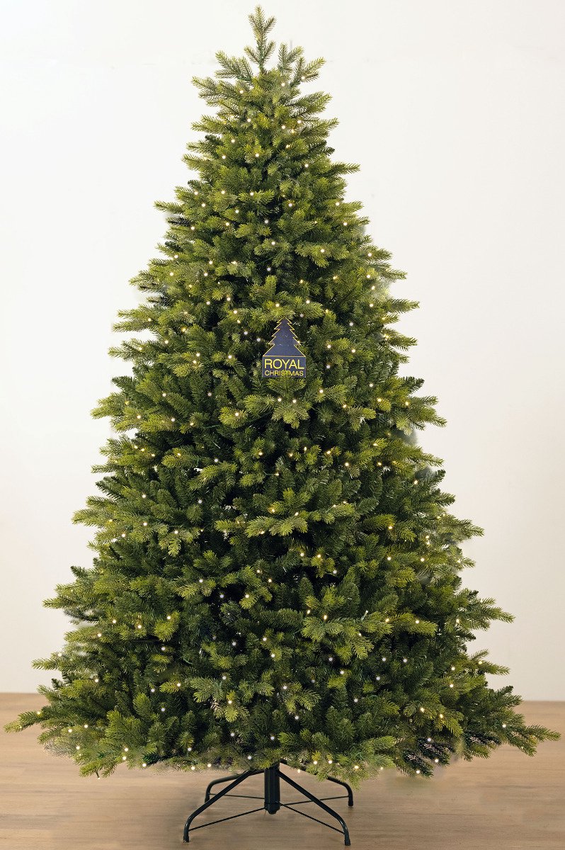Royal Christmas - Kunstkerstboom met Verlichting - Classic Spruce - 210 cm - PE/PVC - met 500 warm LED-Lampjes - Groen