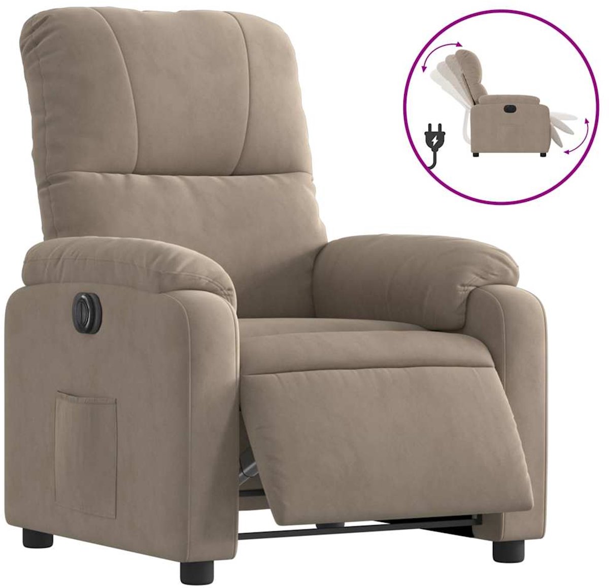 vidaXL Fauteuil - verstelbaar - elektrisch - microvezelstof - taupe