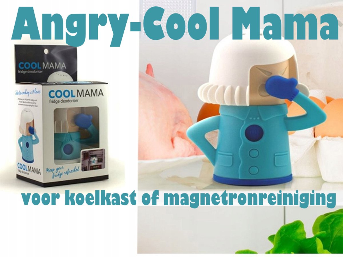 Geurabsorbeerder Angry Cool Mama | Voor koelkast of magnetron reiniging | Blauw