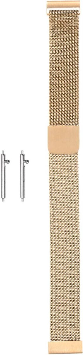 Roestvrij stalen mesh horlogeband 16 mm met snelwissel-verstelbare armband en magnetische sluiting - roségoud - Heren en Dames - Eenvoudig te verwisselen - Trendy accessoire voor polshorloges