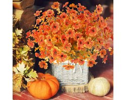 12 Bundels Herfstbloemen Kunstbloemen Herfst Als Echte Kunstbloemen Herfstdecoratie Herfstboeket Herfsttakken Zijden Bloemen Buiten Weerbestendig Herfstdecoratie Voor Buiten