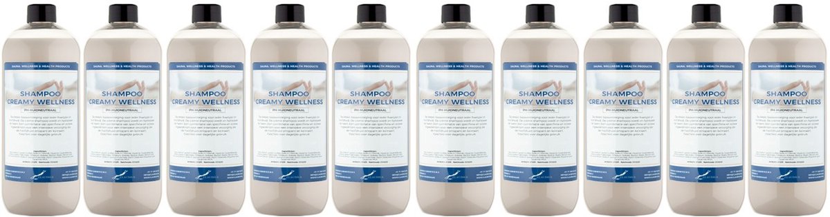 Shampoo Creamy Wellness - 1 liter (transparant) - 10 Stuks - Voordeelverpakking - Haarverzorging