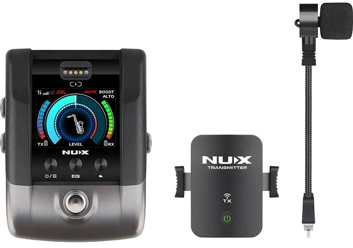 NUX B-6PRO – 2.4 GHz Draadloos Systeem voor Saxofoon & Blaasinstrumenten