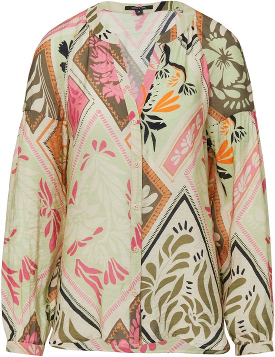 comma Satijnen blouse met plooien en all-over-print comma Satijnen blouse met plooien en all-over-print
