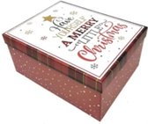 Coffret cadeau de Luxe avec couvercle - 25 x 18 x 10,5 cm - Rouge - Coffret cadeau de Noël - Robuste et réutilisable - Emballage cadeau pour Noël