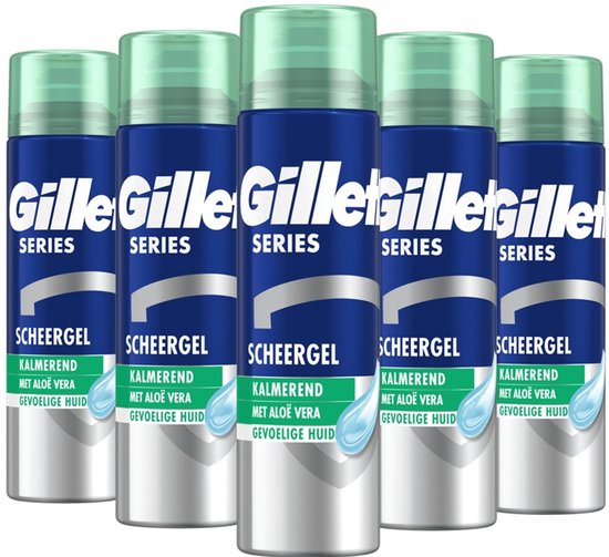 Gel de rasage Gillette Series - Peau sensible - Pack économique 5 x 200 ml