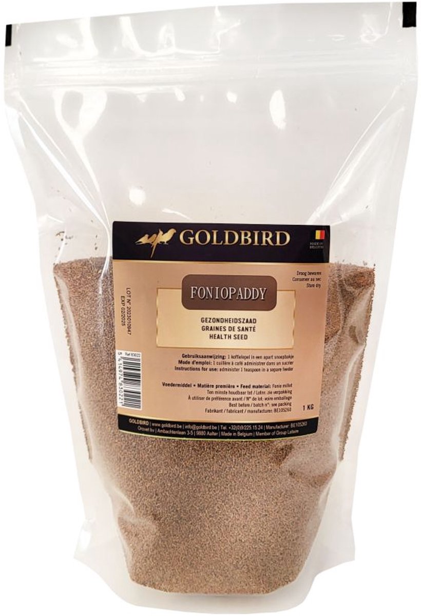Goldbird Foniopaddy 1kg - superfood voor vogels