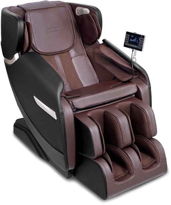 Fauteuil de massage - Fauteuil de massage - Fauteuil relax - Fauteuil de massage électrique - Fauteuil Shiatsu - Massage complet du corps - Zéro Gravity 3 positions - Cuir semi-PU marron