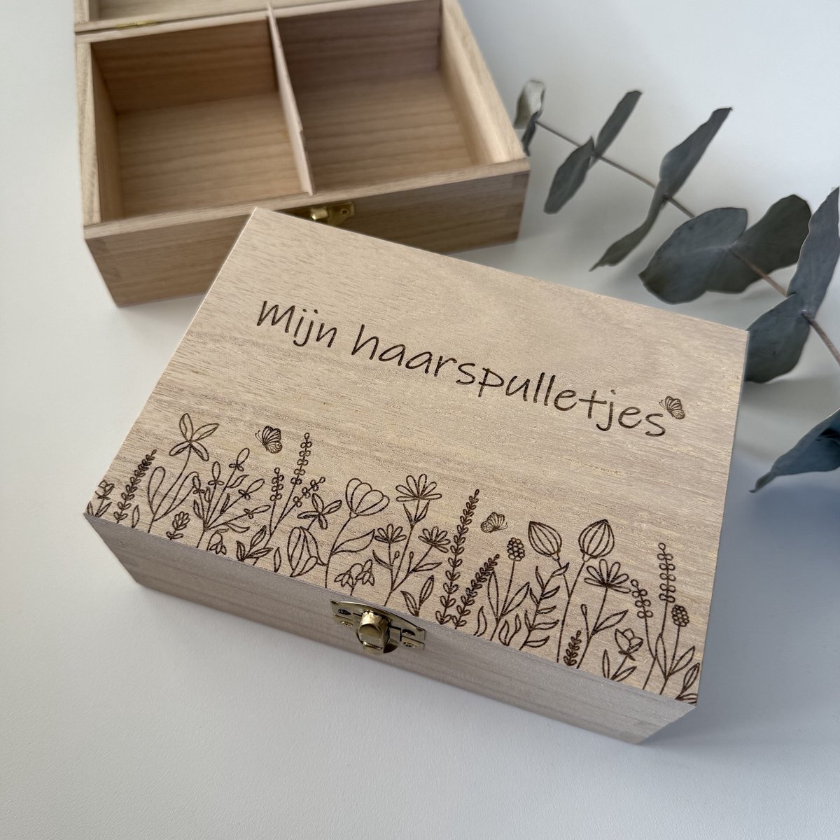 Bewaarkistje haarspulletjes – wilde bloemen