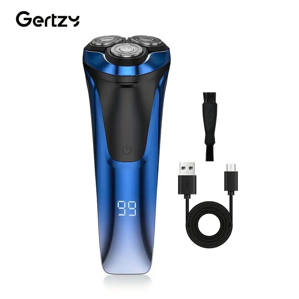 2in1 Gertzy Scheerapparaat - Digitale 3koppen Body Shaver + Precisie/Baardtrimmer - Usb-Oplaadbare 2in1 Shaver - Perfecte Reiseditie + Reisslot - Ultieme Lichaamshaar Verzorging - Blauw
