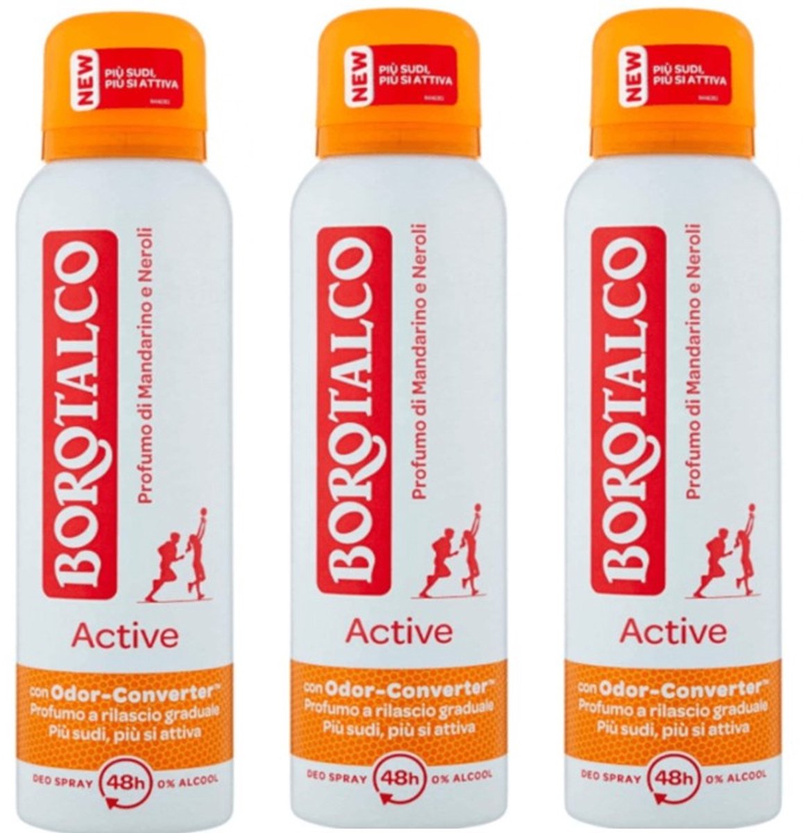 Borotalco Deo Spray - Active Mandarin & Neroli - 3 x 150 ml