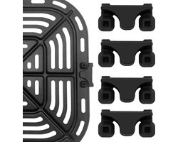 Airfryer rubberen bumpers, 4-delige airfryer vervangende onderdelen, geschikt voor Instant Pot, Gourmia, Cosori en andere airfryers, airfryer accessoires siliconen beschermneuzen om schade aan de mand te voorkomen