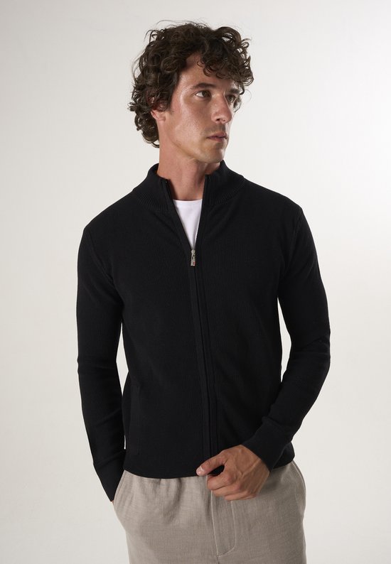 Cardigan Felix Hardy avec fermeture éclair - 100 % Katoen - Zwart - L