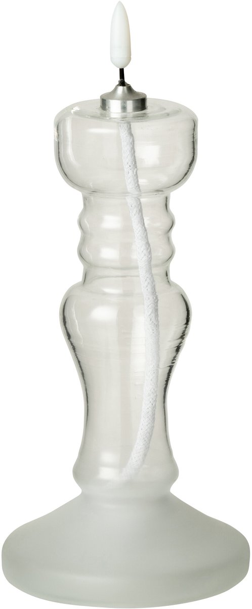 J-Line kaars - glas - transparant - LED lichtjes