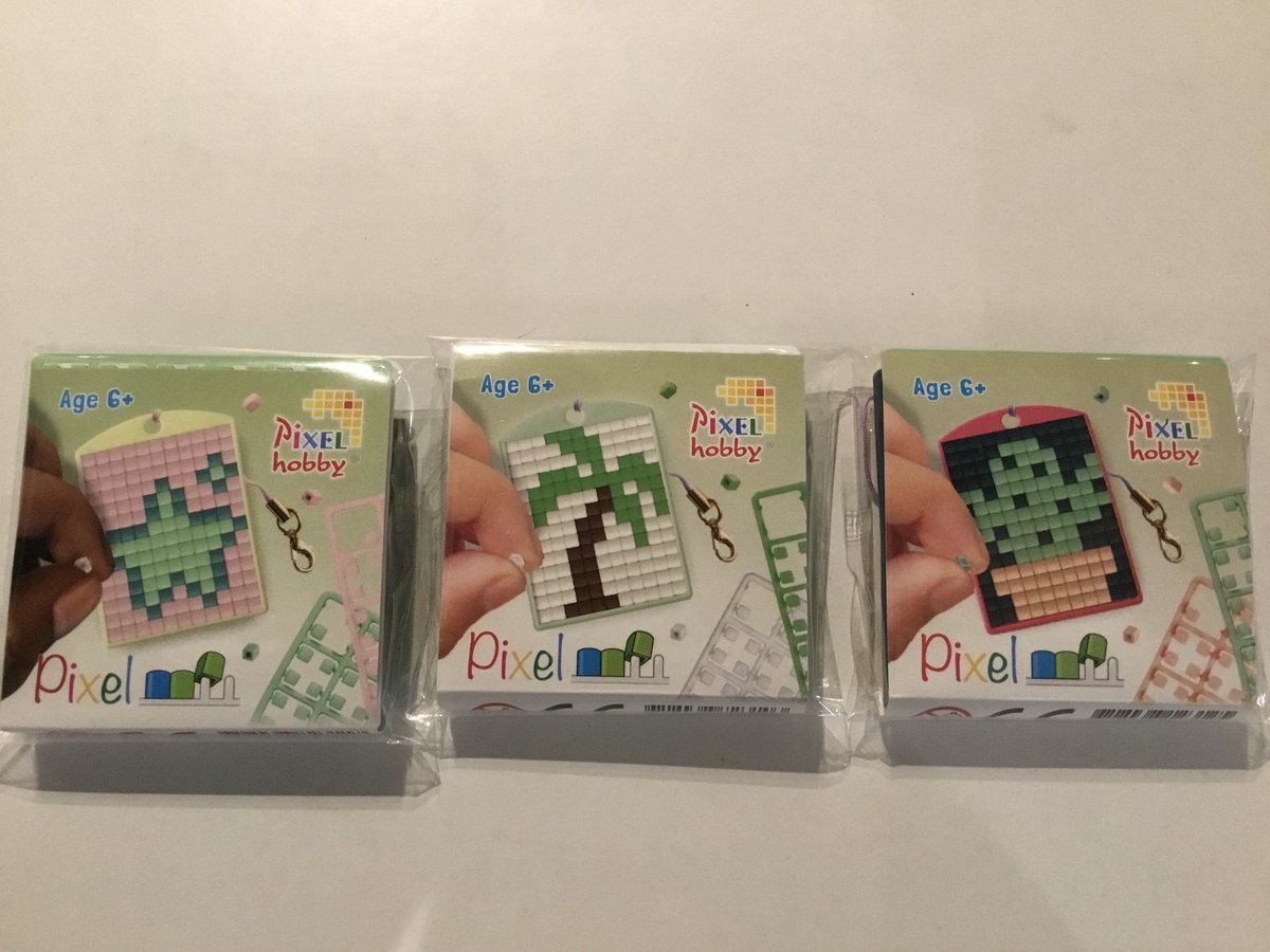 SET 3 PIXELHOBBY MEDAILLONS STER-PALMBOOM-CACTUS