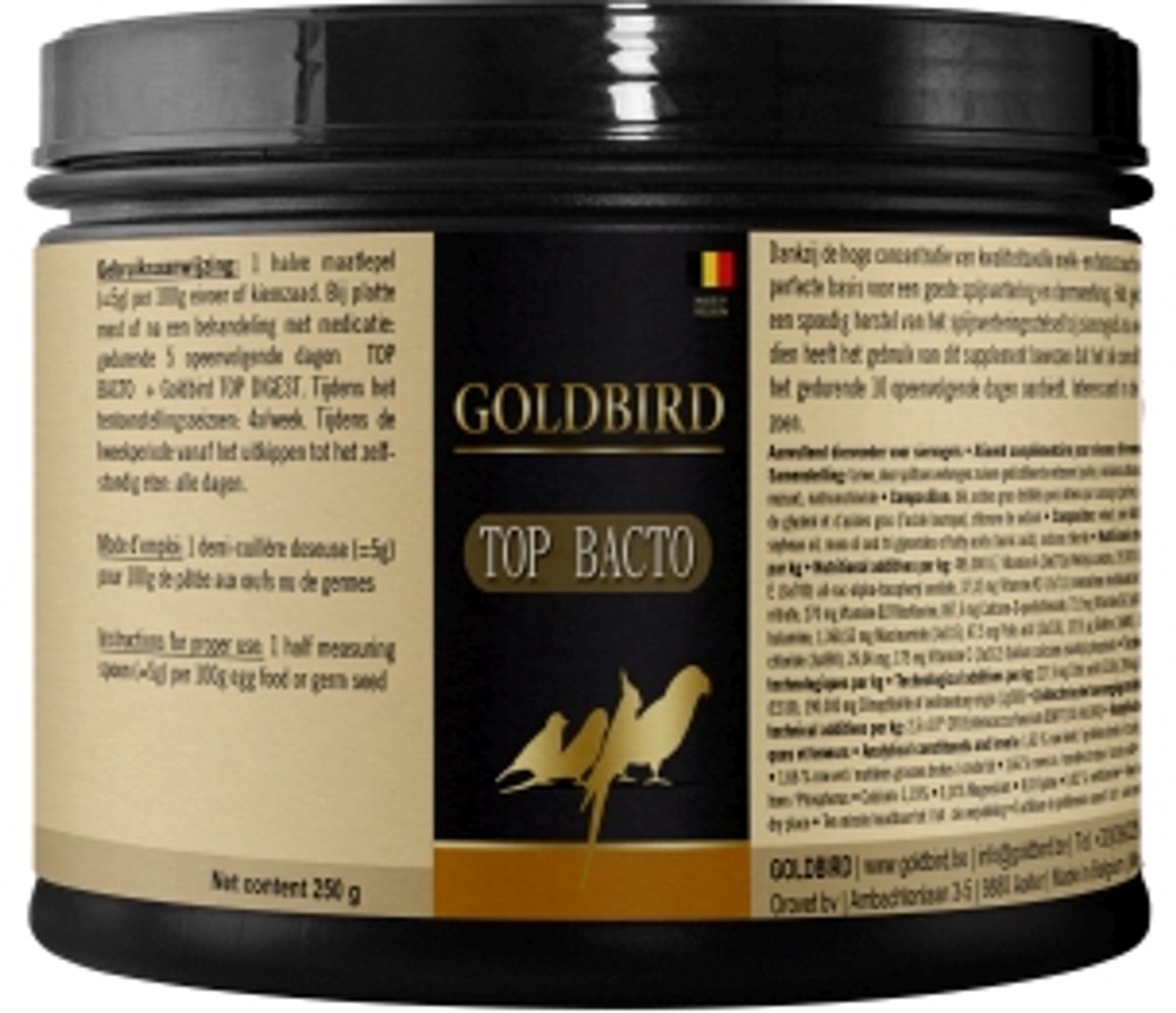 Goldbird Top Bacto 250g - darmconditioner met probiotica voor vogels