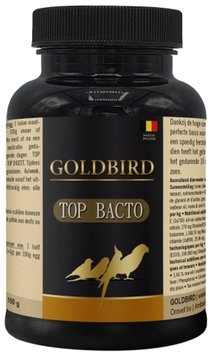 Goldbird Top Bacto 100g - darmconditioner met probiotica voor vogels