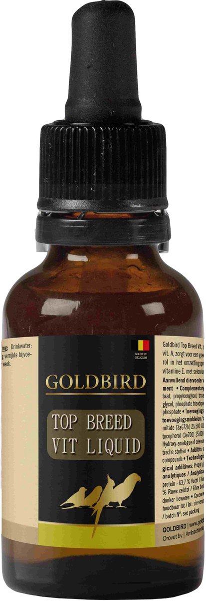 Goldbird Top Breed Vit Liquid 50ml - kweekvitamine A-D3-E voor vogels, vruchtbaarheid, betere omzetting fosfor/calcium
