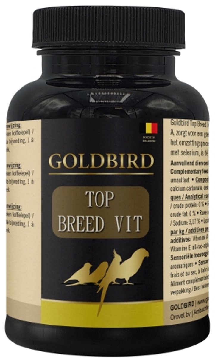 Goldbird Top Breed Vit 100g - kweekvitamine A-D3-E voor vogels, kweekconditie, vruchtbaarheid, groei