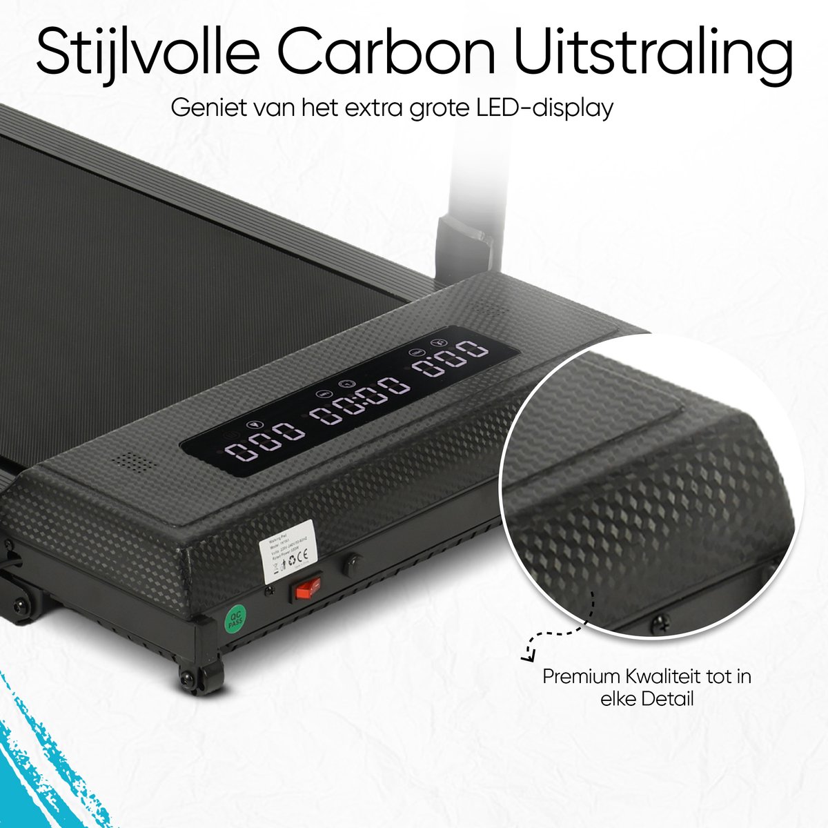 Afbeelding 2 van Favy Essential Loopband – Wandelband – Inklapbaar – Bluetooth & Speakers – Hellingsfunctie – 0-12 km/u – 12 Programma’s – LED Display en Afstandsbediening – Inclusief Geluidsdempende Mat – Walking Pad – Zwart Carbon