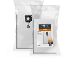 SQOON® Stofzuigerzakken Geschikt voor Kärcher NT 40/1 & NT 50/1 – Vervangt Model 2.889-155.0 – M-Klasse 3D Ultra High Filtration PRO – Extra Sterk - 5 Stuks