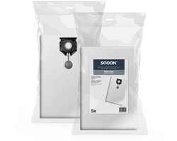SQOON® Stofzuigerzakken Geschikt voor Kärcher NT 40/1 & NT 50/1 – Vervangt Model 2.889-155.0 – High Filtration voor Industrieel Gebruik - 5 Stuks