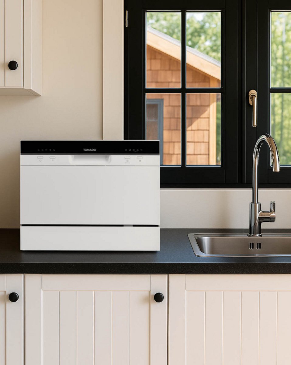 Tomado TDW5501W - Mini vaatwasser - Kleine vaatwasser - Vrijstaand - 6 couverts - 5 programma's - Energieklasse D - Wit — afbeelding 3