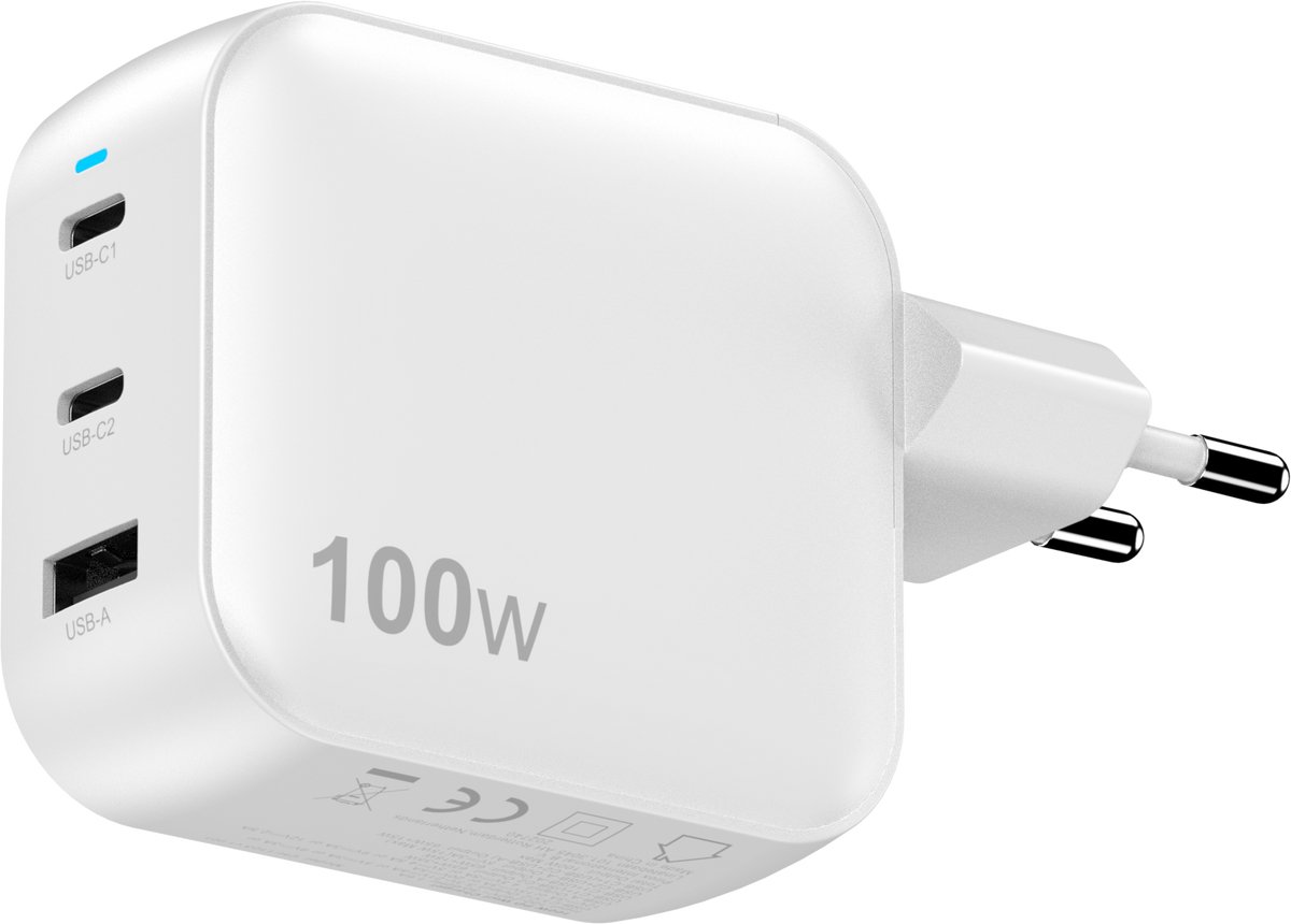 Sitecom - Wall charger - 100W - Power Delivery - GaN - Fast Charge - White