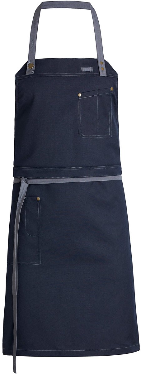 Kentaur Raw bib apron w. pockets 30360-140 - Dark Navy - UNI