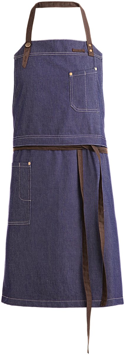 Kentaur Raw bib apron w. pockets 30360-132 - Ocean - UNI