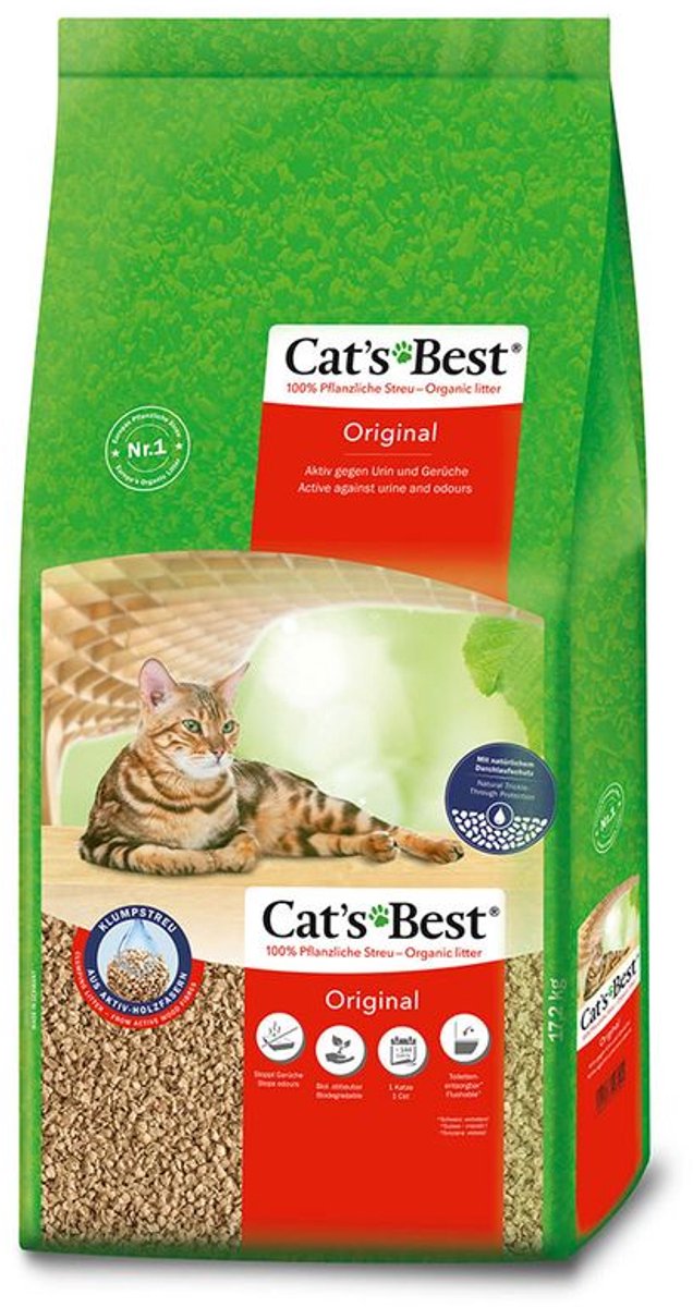 Cat’s Best Oko Plus Korrels 40 liter met cattessy stick