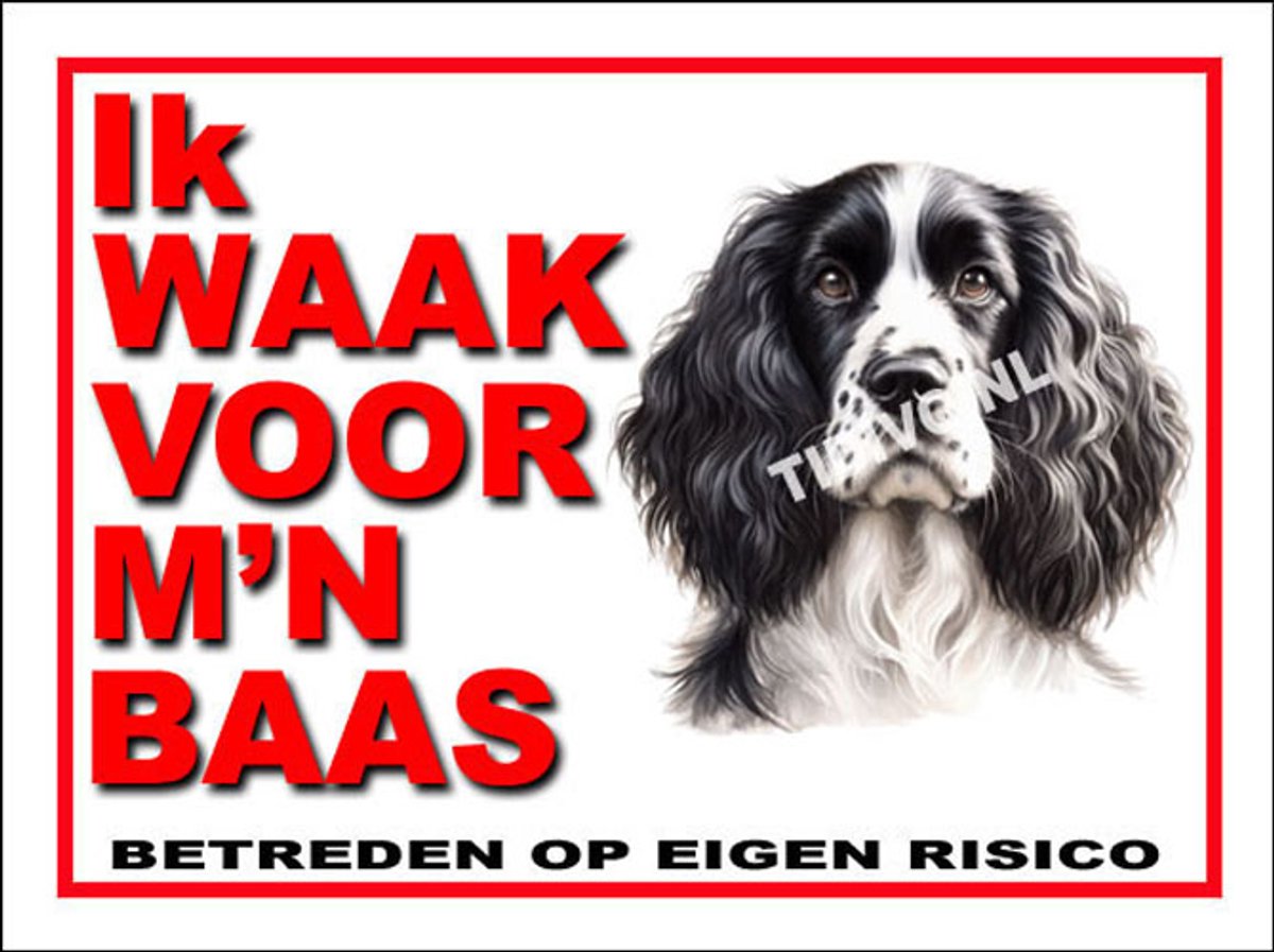 Engelse Springer Spaniel 9 - Met 4 Gaatjes + 4 Pluggen + 4 RVS Schroeven