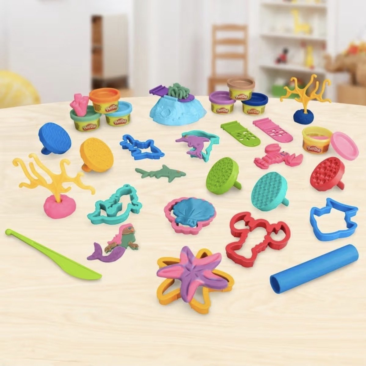 Hasbro - Play-Doh - Onderwater Wereld Set - 20 Gereedschappen + 7 kleipotjes - boetseren - kleien — cadeau in Spellen & Speelgoed - foto 6