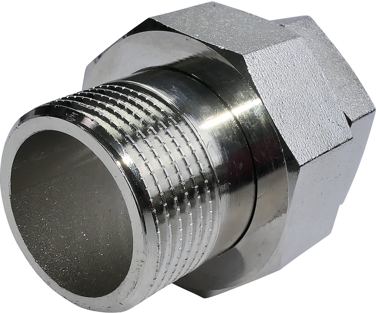 C53448 - Rechte Mengkoppeling - 1" Schroefverbinding - Vrouw/vrouw Draad - Metaal - M/F Reducer met O-ring