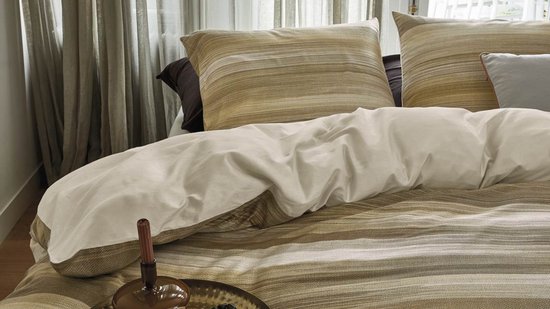 Beddinghouse Elie Dekbedovertrek - Extra breed - 260x200/220 cm - Naturel van Merkloos — afbeelding 4