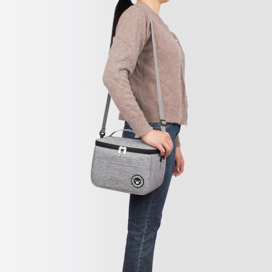 EXCITAT Kleine koeltas - Lunchboxtas - Geïsoleerde lunchtas - Opvouwbaar - Lunchtas - Draagbare lunchboxtas - voor werk, reizen, kantoor, picknick - Grijs van EXCITAT — afbeelding 2