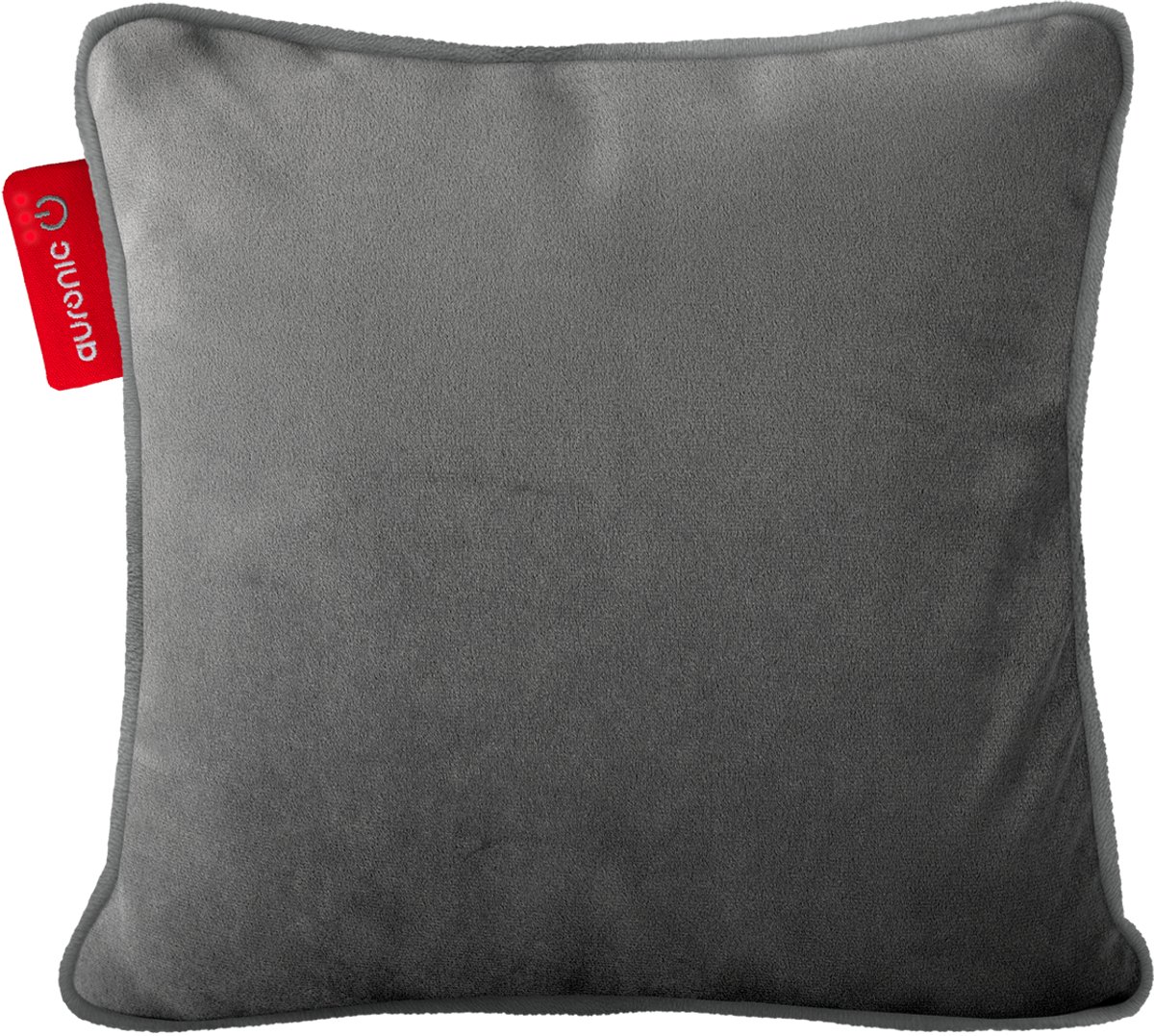 Auronic Warmtekussen - Velvet - 45x45 - Draadloos - Oplaadbaar - Elektrisch kussen - Infrarood - Grijs