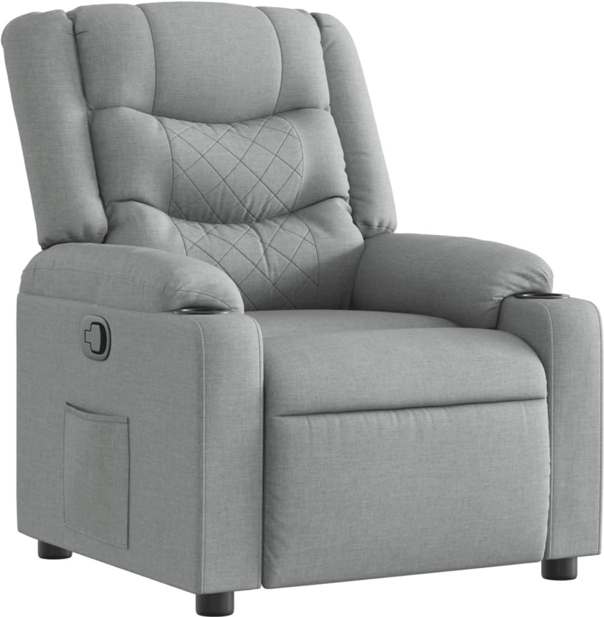 vidaXL Fauteuil - verstelbaar - stof - lichtgrijs