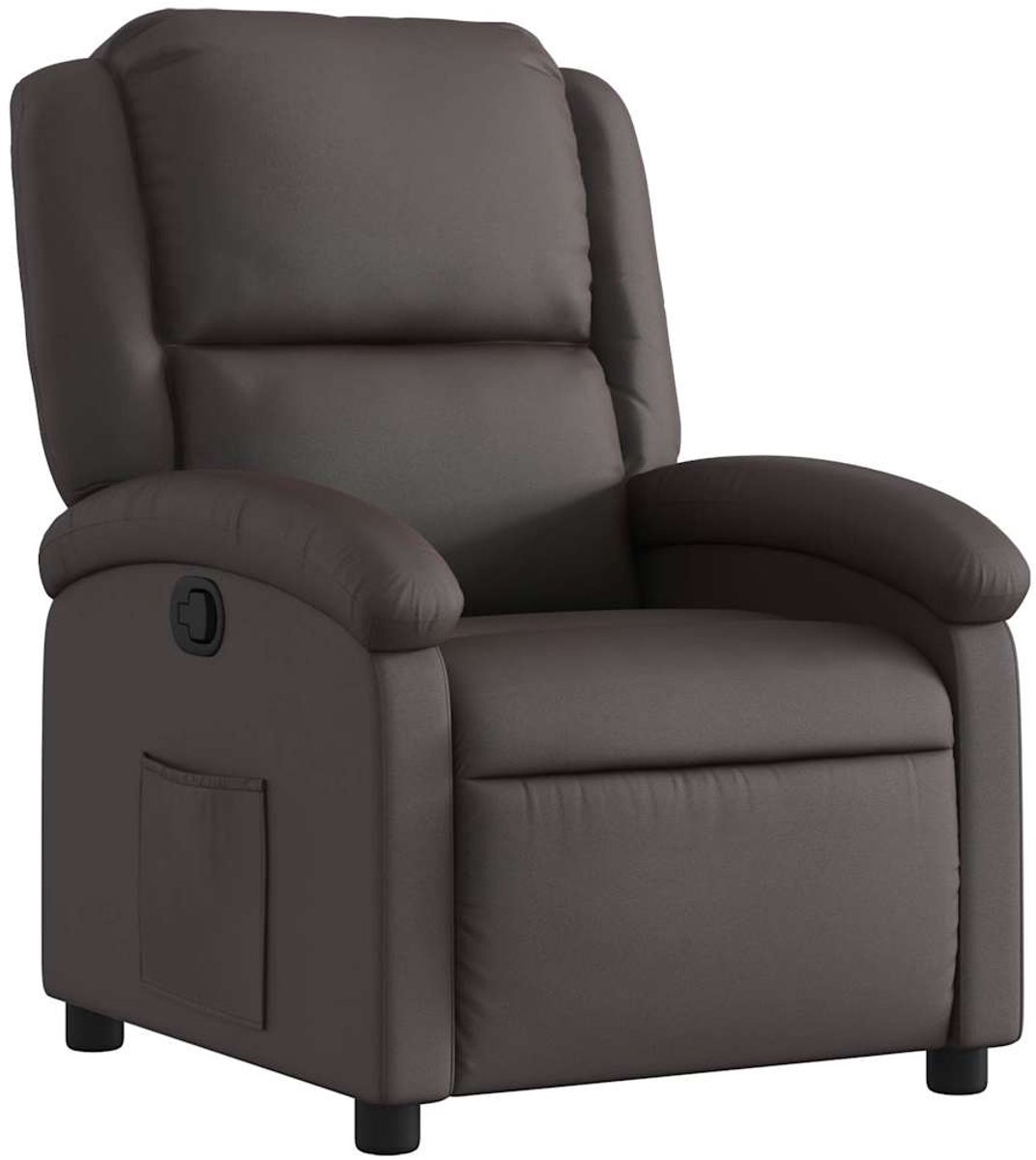 vidaXL Fauteuil - verstelbaar - echt - leer - donkerbruin