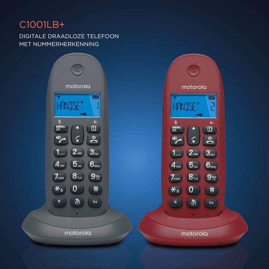 Identification de l'appelant du téléphone DECT Motorola C1002 Téléphone Grijs