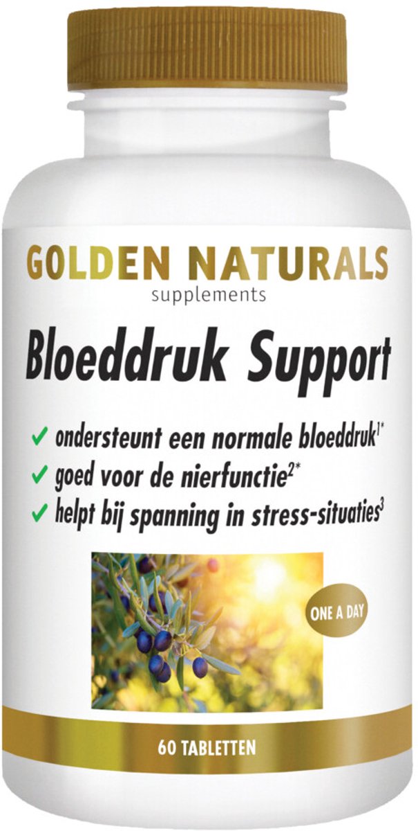Golden Naturals - Bloeddruk Support Vegan - 2 x 60 tabletten - Voordeelverpakking