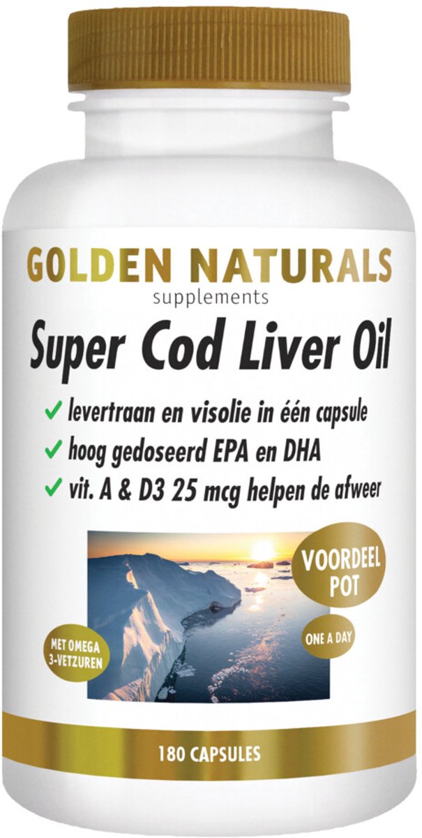 Golden Naturals - Super Cod Liver Oil - 2 x 180 softgels - Voordeelverpakking