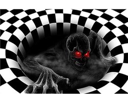 Halloween Doormat - 3D Skull Rug - Fun Horror Doormat - Indoor Visual Rug - Clown Patterned Floor Mat - Horror Halloween Decoration - Suitable for Living Room or Bedroom (60 x 40 cm)