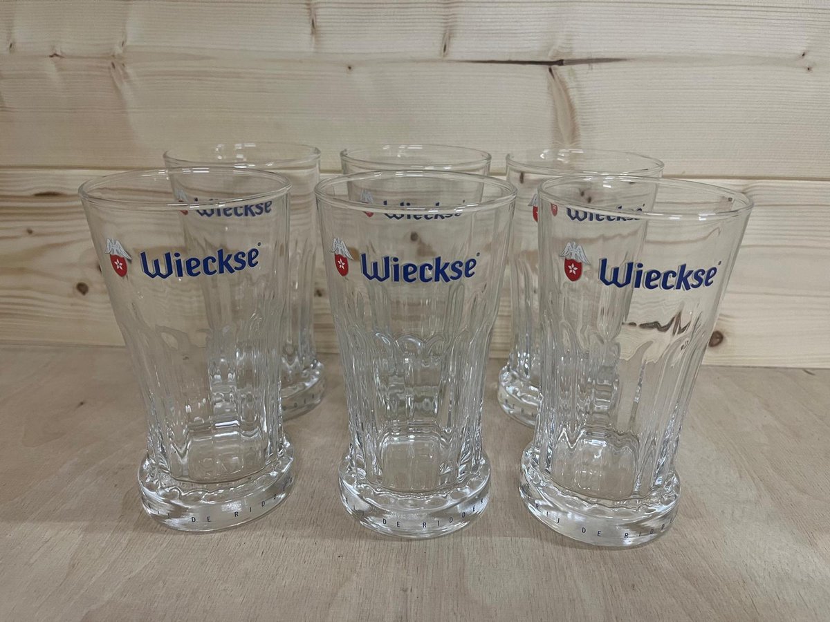 Wieckse Bierglazen – 33 cl - 6 stuks - 0,33 Liter