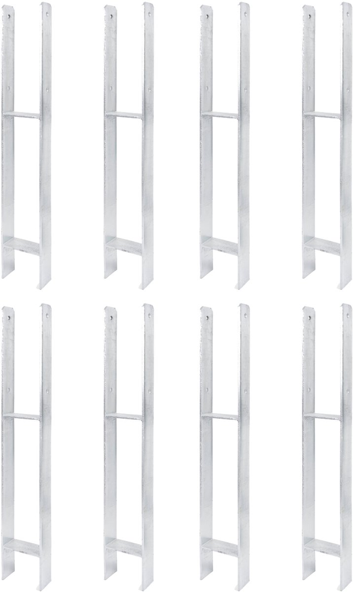 Alberts 8 x H-paaldrager, 111x800 mm, materiaaldikte 6 mm, diepte 60 mm, thermisch verzinkt