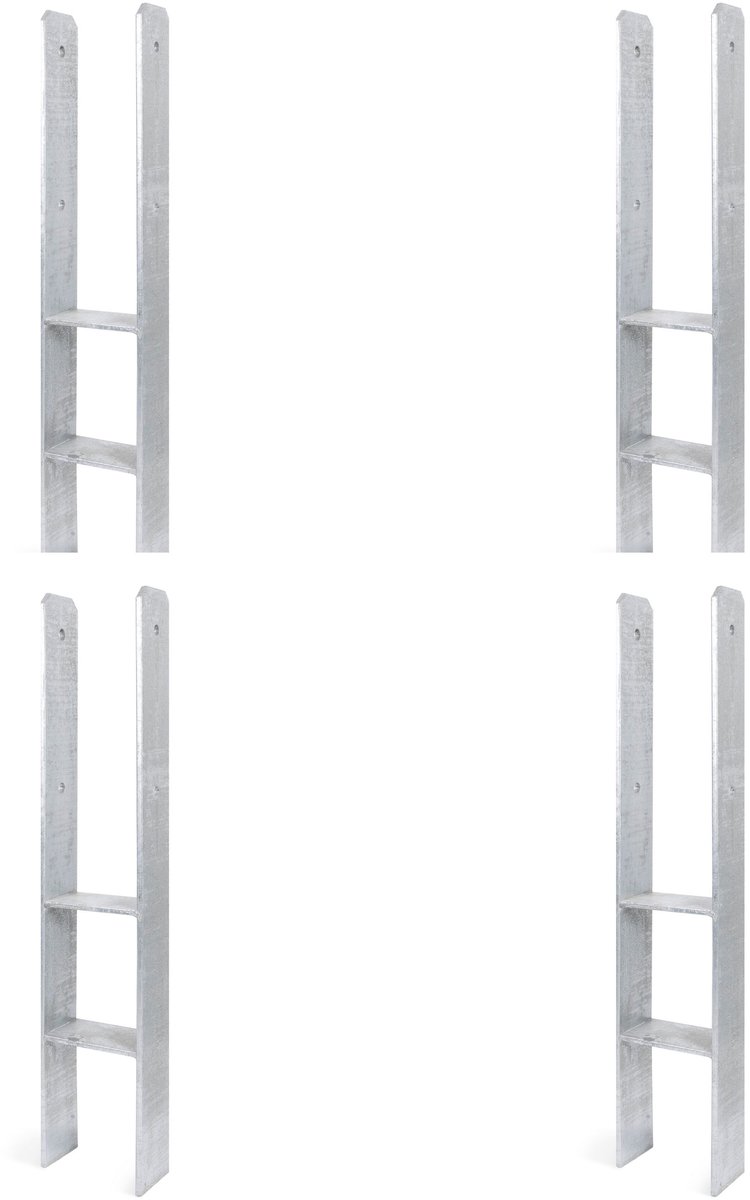 Alberts 4 x H-paaldrager, 121x800 mm, materiaaldikte 8 mm, diepte 60 mm, thermisch verzinkt