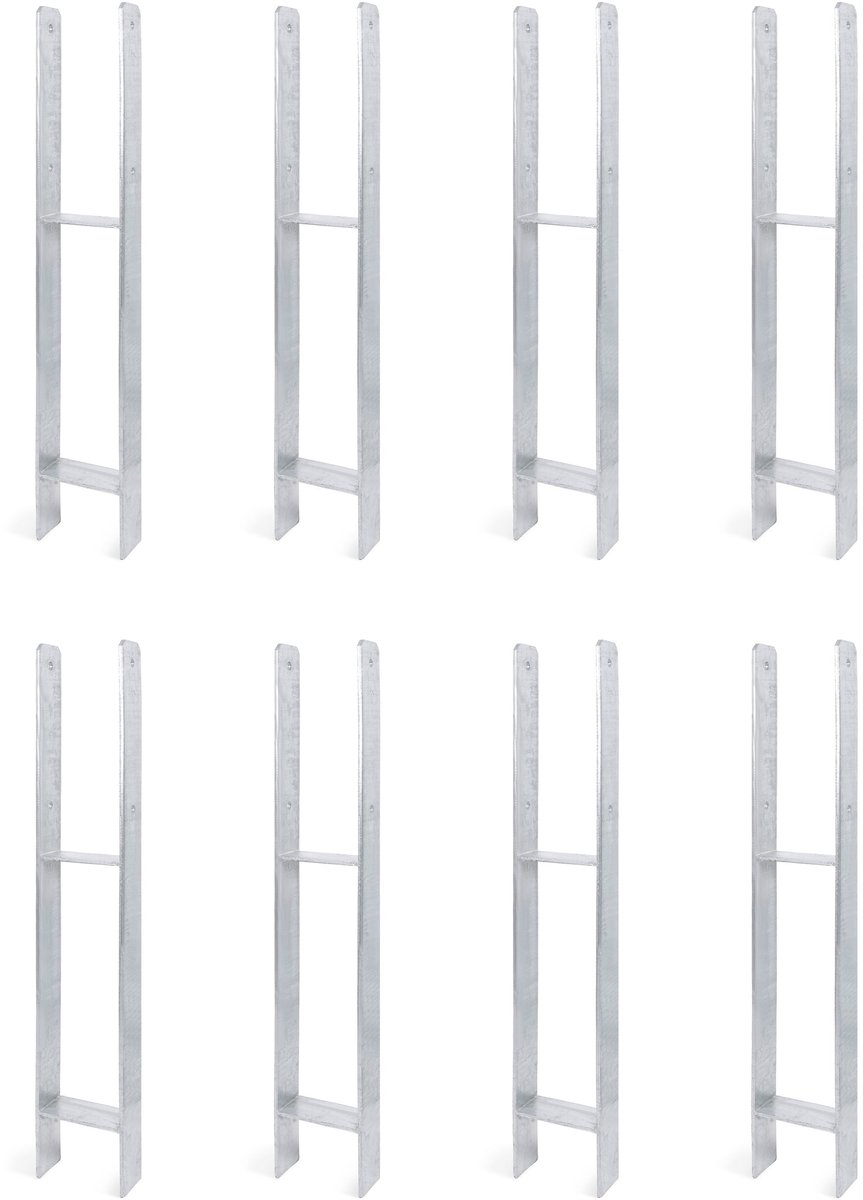 Alberts 8 x H-paaldrager, 116x800 mm, materiaaldikte 6 mm, diepte 60 mm, thermisch verzinkt