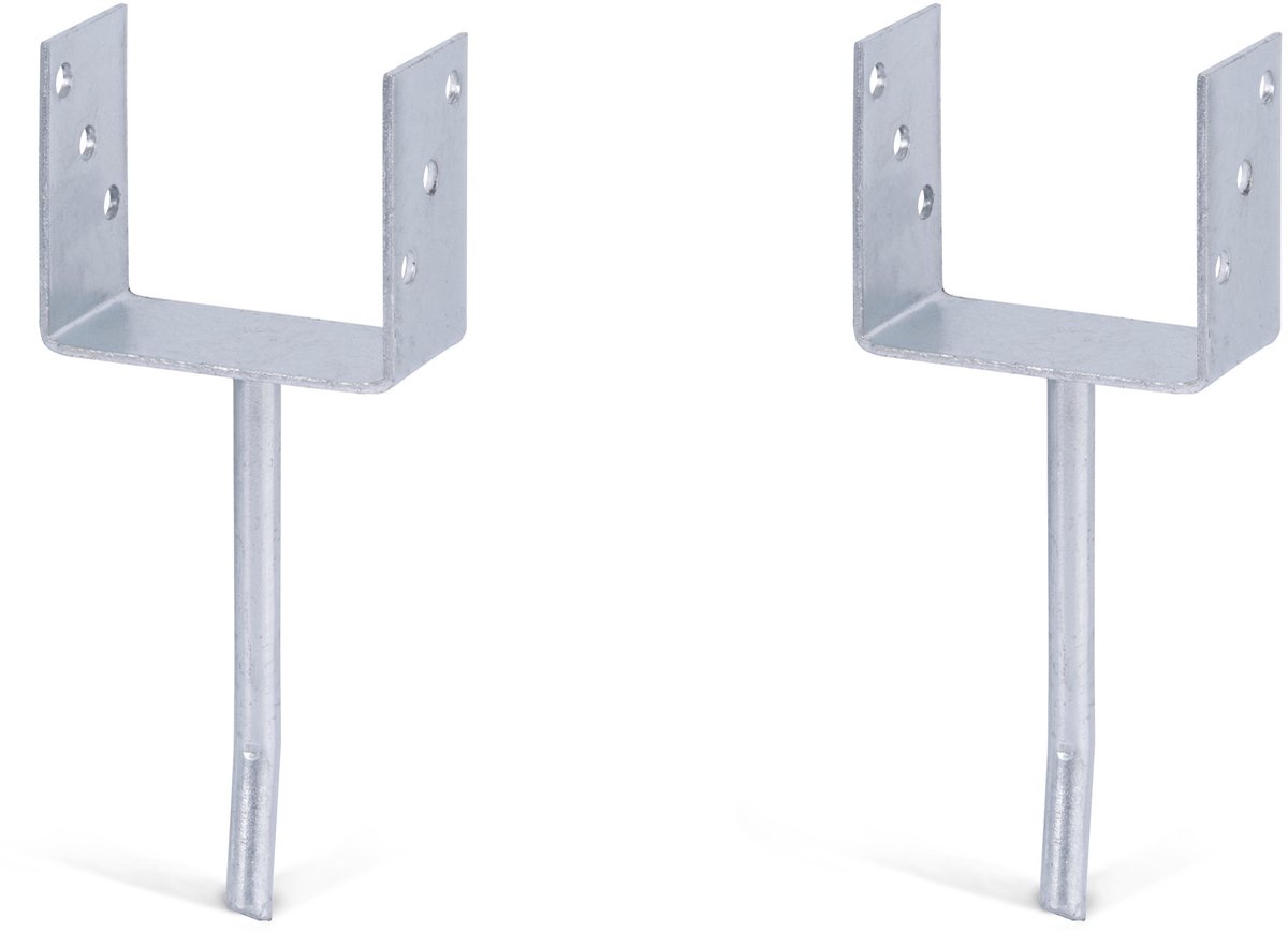 Alberts 2 x U-paaldrager mit Rundstahl-betonanker, 121x104 mm, betonanker 200 mm, thermisch verzinkt, voor inbetonneren