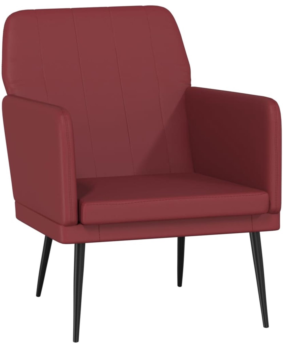 vidaXL Fauteuil - 61x78x80 - cm - kunstleer - wijnrood